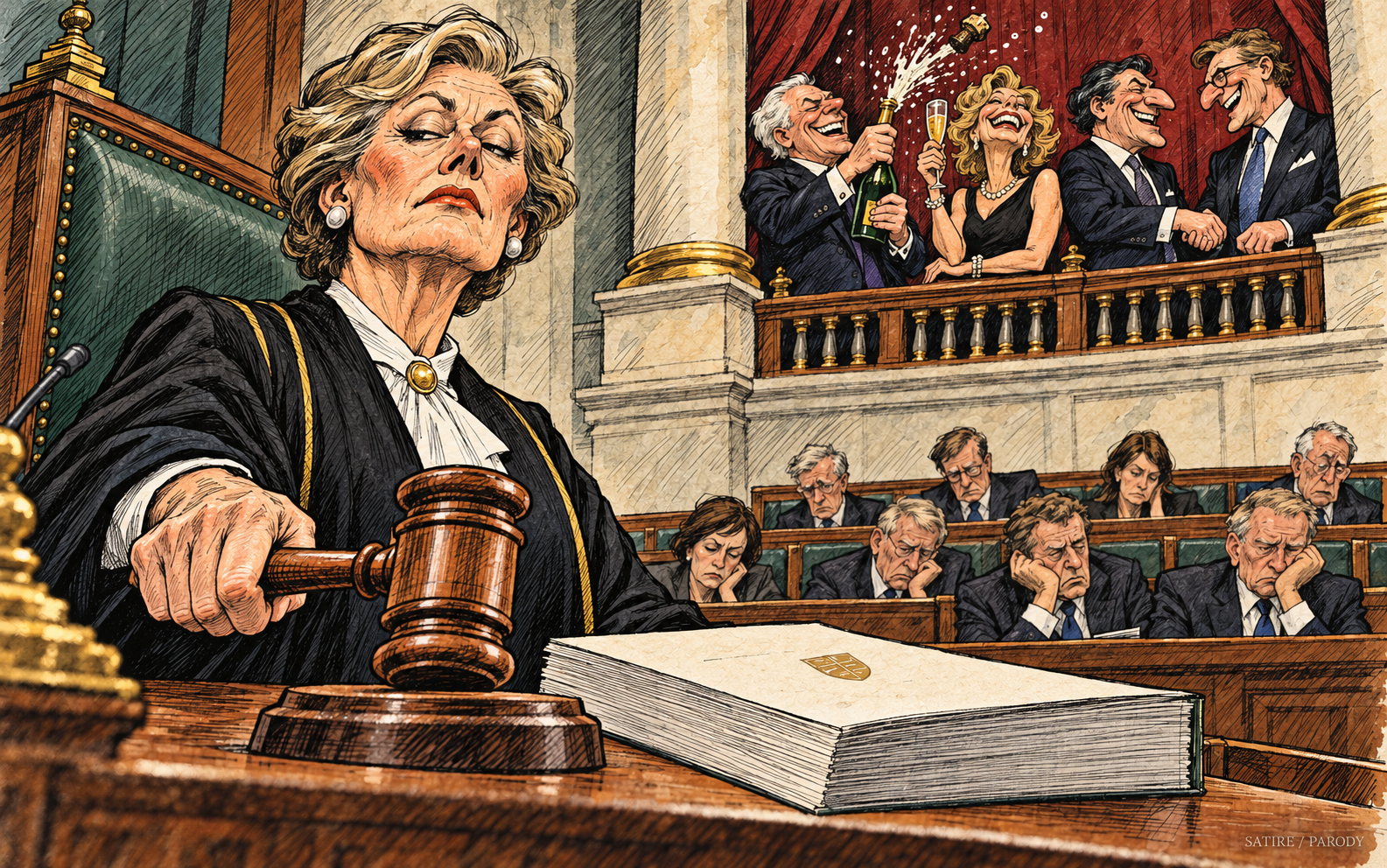 Editorial illustration for "Government Announces $500 Billion Protection Package for Vulnerable Billionaire Community"